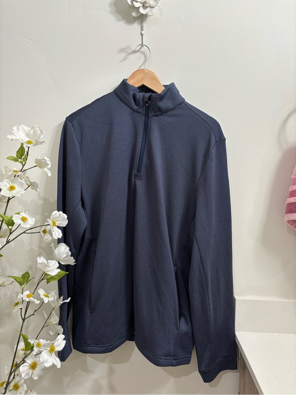 Ben Hogan Men's Dark Navy Zip-Neck Pullover